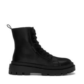 3051 ALPINA APEX HIGH VEGAN MATERIAL - Ankle Boots - Laced - Woman - TOTAL BLACK