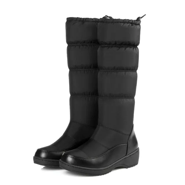 Cuzcare Women Mid-calf Orthopedic Snow Boots Windproofing Slip-on Winter Shoes