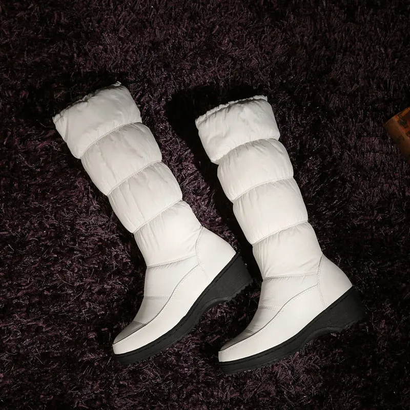 Cuzcare Women Mid-calf Orthopedic Snow Boots Windproofing Slip-on Winter Shoes