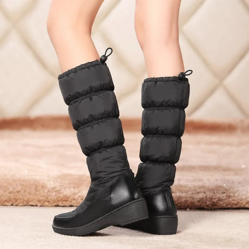 Cuzcare Women Mid-calf Orthopedic Snow Boots Windproofing Slip-on Winter Shoes