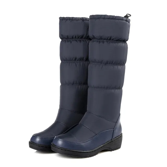Cuzcare Women Mid-calf Orthopedic Snow Boots Windproofing Slip-on Winter Shoes