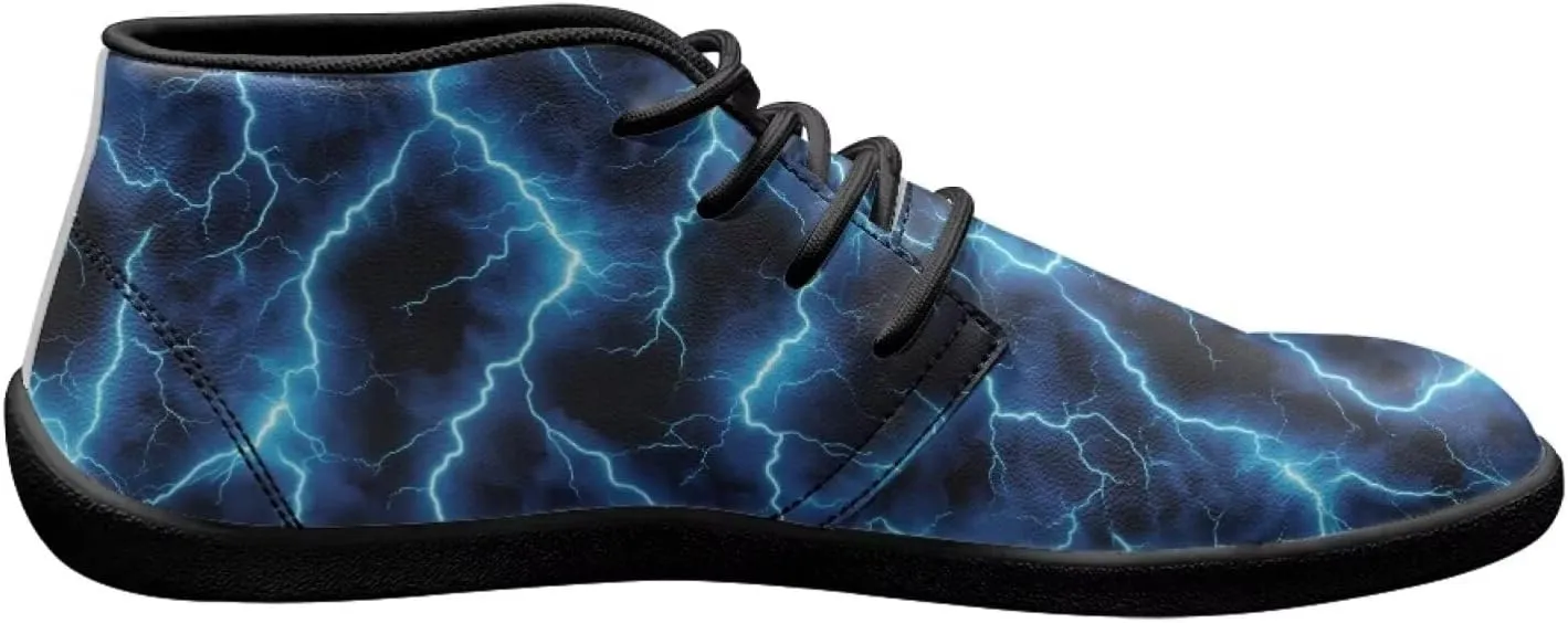 Forchrinse Blood Skull Mens Boots Fashion Sneakers Leather Mid Top Ankle Boots Lace up Walking Driving Shoes with Eva Sole
