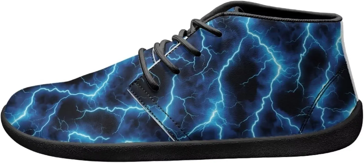 Forchrinse Blood Skull Mens Boots Fashion Sneakers Leather Mid Top Ankle Boots Lace up Walking Driving Shoes with Eva Sole