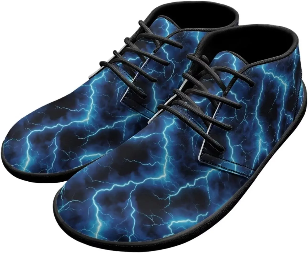 Forchrinse Blood Skull Mens Boots Fashion Sneakers Leather Mid Top Ankle Boots Lace up Walking Driving Shoes with Eva Sole
