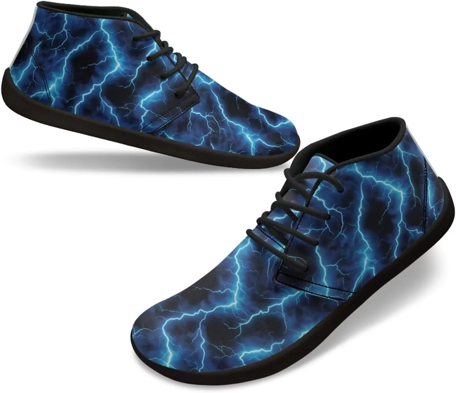 Forchrinse Blood Skull Mens Boots Fashion Sneakers Leather Mid Top Ankle Boots Lace up Walking Driving Shoes with Eva Sole