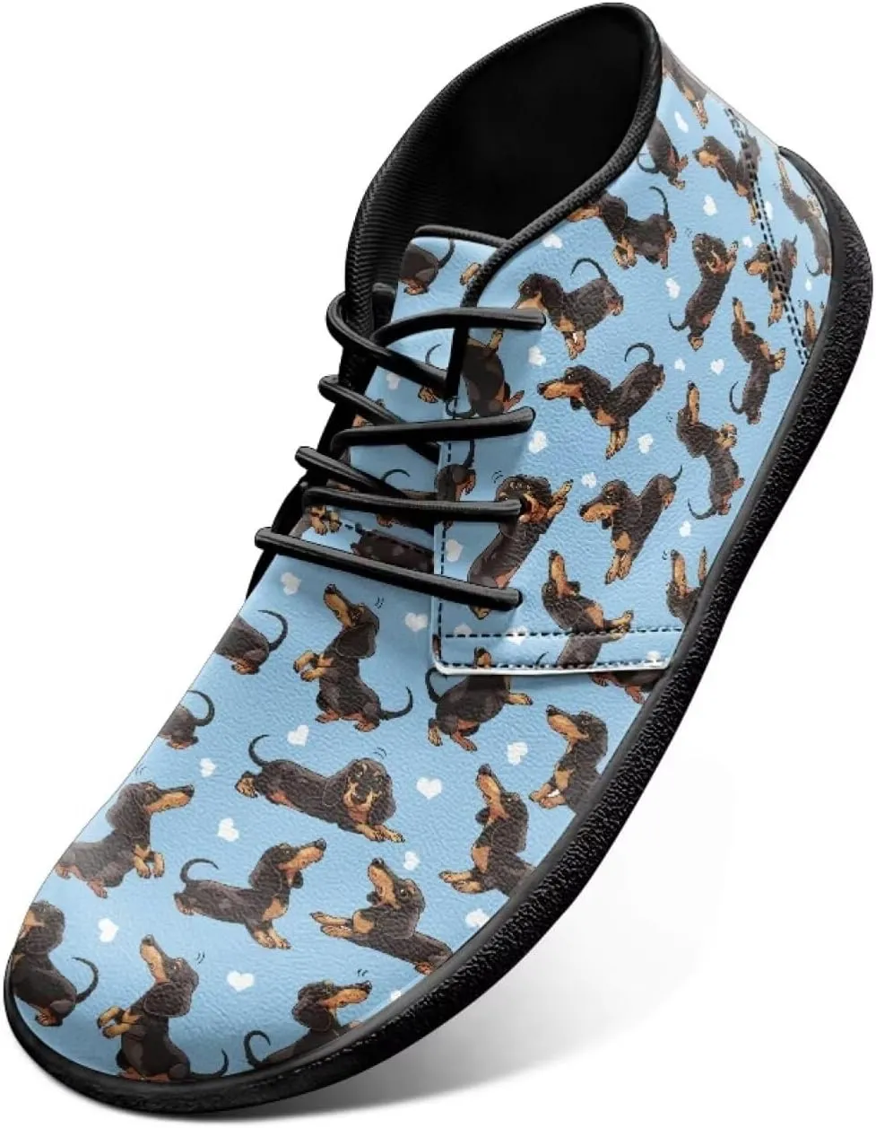 Forchrinse Blood Skull Print Mens Causal Flat Leather Shoes Slip on Mid Top Walking Shoes Dark Gothic Sneakers for Men Fashion Chukka Boots
