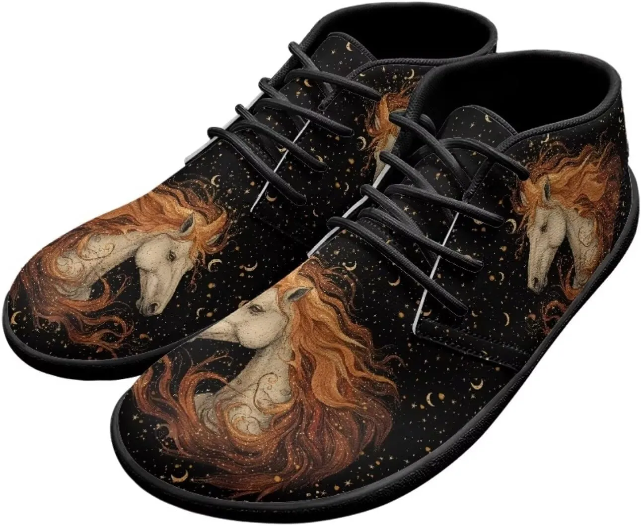 Forchrinse Dachshund on Leopard Print Chukka Boots for Men Leather Loafer Lace up Walking Shoes Lightweight Wide Toe Dress,US 6-14