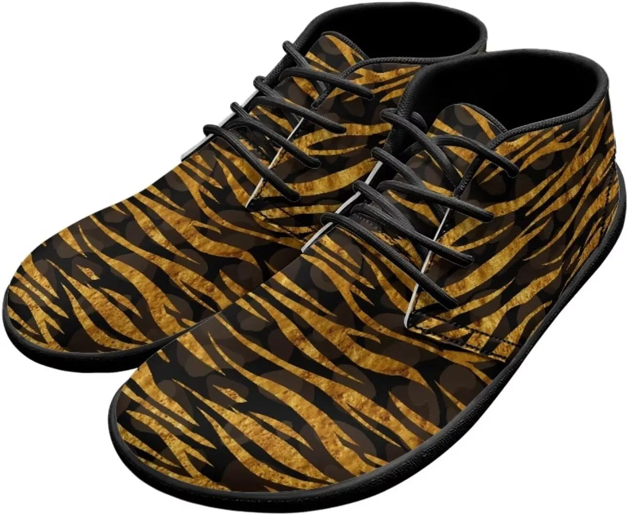 Forchrinse Hawaiian Palm Orange Sky Print Chukka Boots for Men Leather Loafer Walking Shoes Lightweight Wide Toe Dress Office Work Shoes US 6-14