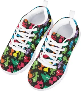 GIFTPUZZ Kids Casual Sneakers Breathable Lace Up Low Cut Sports Walking Hiking Sneakers