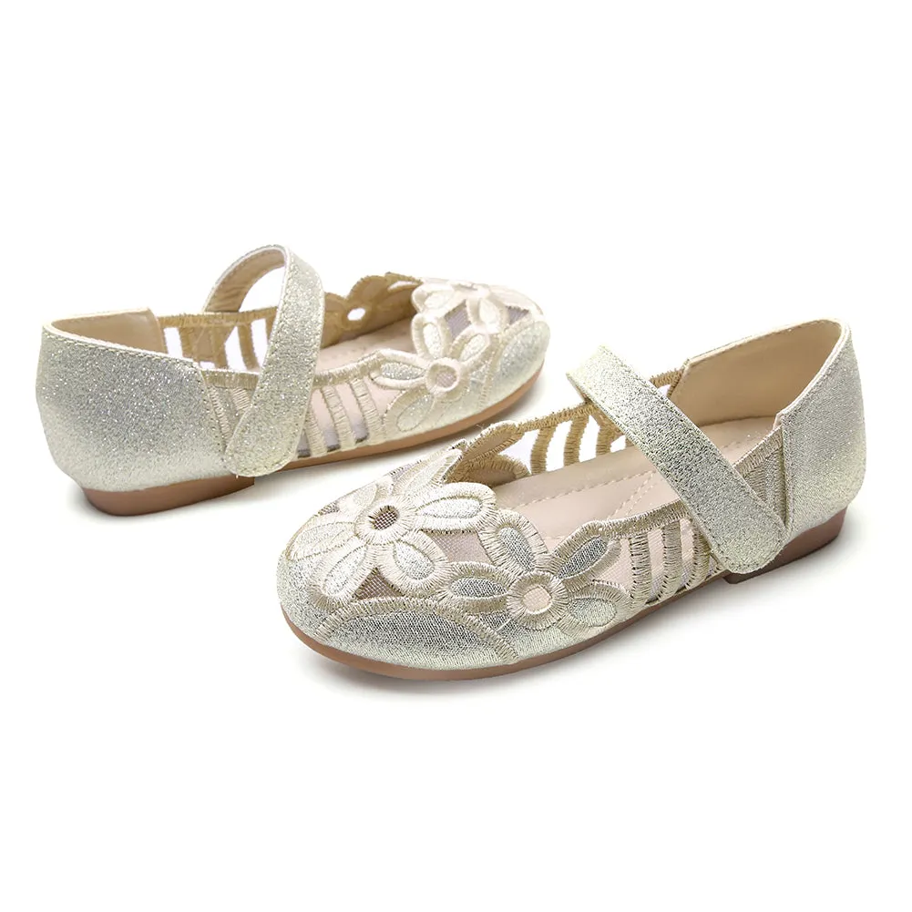 Girls Ballerina Flat for Party Wedding Dress Kids Slip on Mary Jane