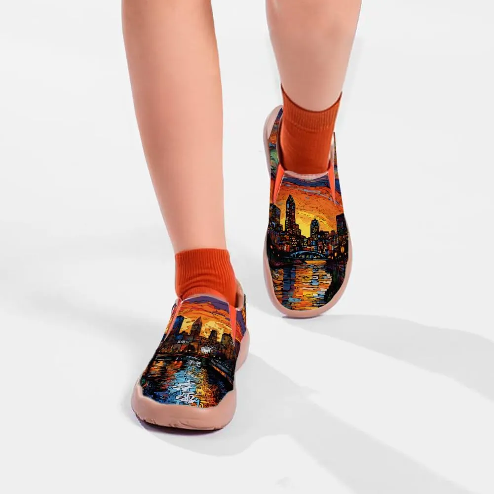 Kid's Slip On Loafers Boys Girls Art Painted Walking Shoes Lightweight Cozy Casual Travel Sneakers