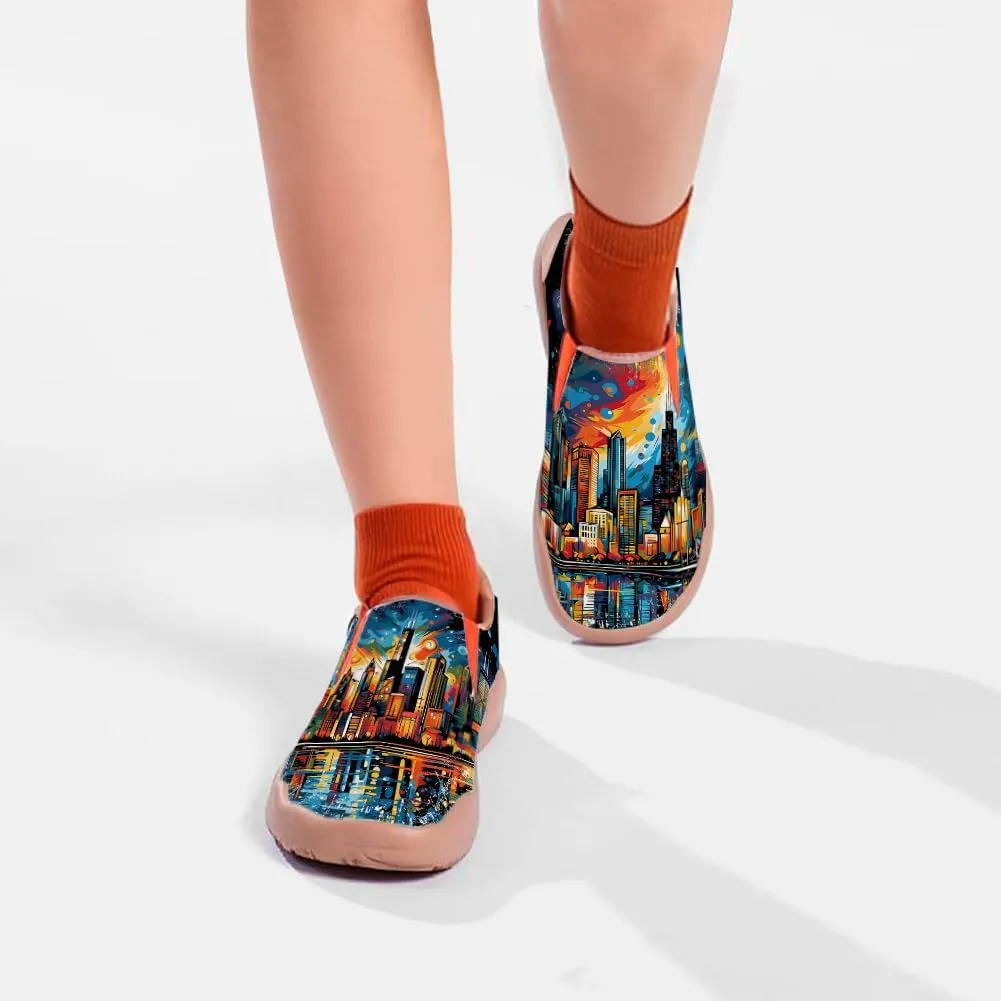 Kid's Walking Travel Shoes Art Painted Slip On Loafers Boys Girls Lightweight Comfort Casual Sneakers