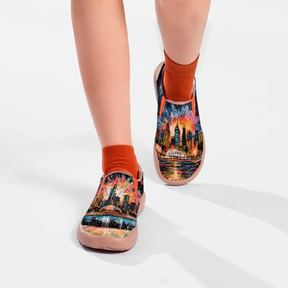 Kid's Walking Travel Shoes Art Painted Slip On Loafers Boys Girls Lightweight Comfort Casual Sneakers