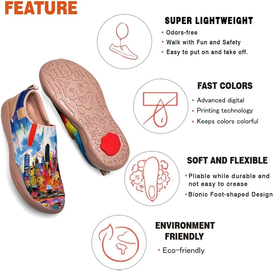 Kid's Walking Travel Shoes Art Painted Slip On Loafers Boys Girls Lightweight Comfort Casual Sneakers