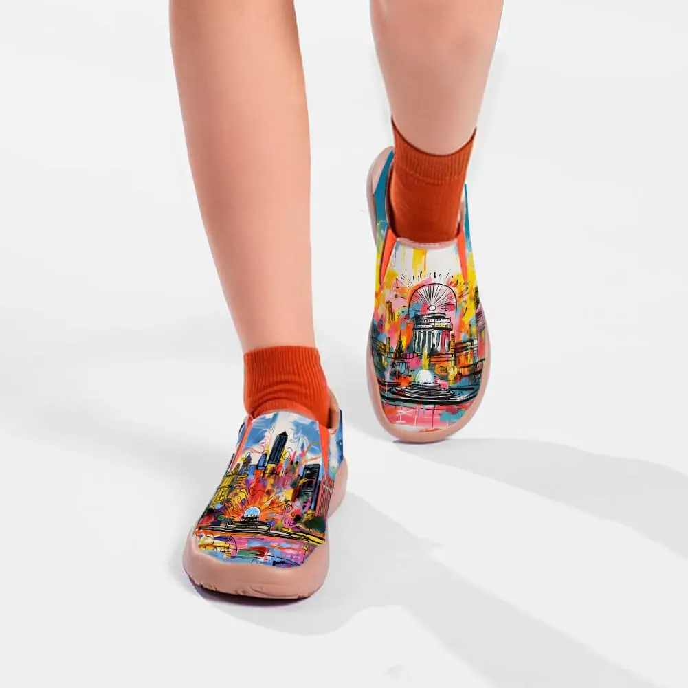 Kid's Walking Travel Shoes Art Painted Slip On Loafers Boys Girls Lightweight Comfort Casual Sneakers