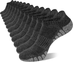 Mens Ankle Athletic Running Socks Low Cut Sports Cushioned Socks for Men 6 Pairs