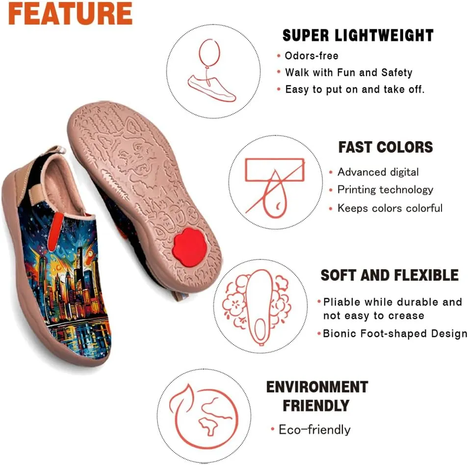 Men's Walking Travel Shoes Art Painted Slip On Loafers Lightweight Comfort Casual Sneakers