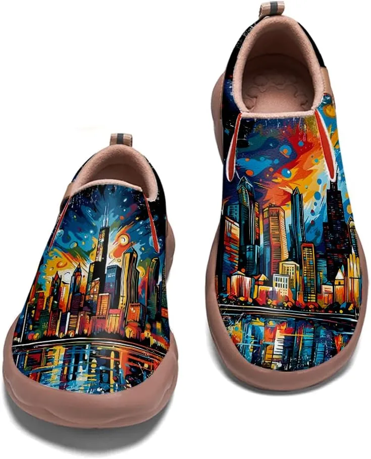 Men's Walking Travel Shoes Art Painted Slip On Loafers Lightweight Comfort Casual Sneakers