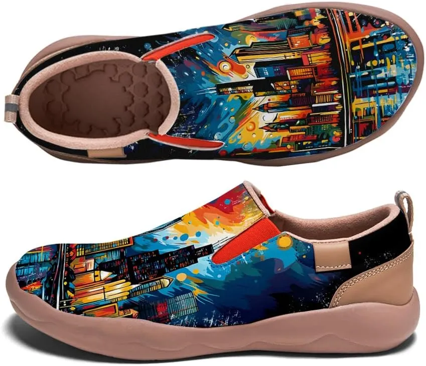 Men's Walking Travel Shoes Art Painted Slip On Loafers Lightweight Comfort Casual Sneakers
