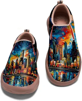 Men's Walking Travel Shoes Art Painted Slip On Loafers Lightweight Comfort Casual Sneakers