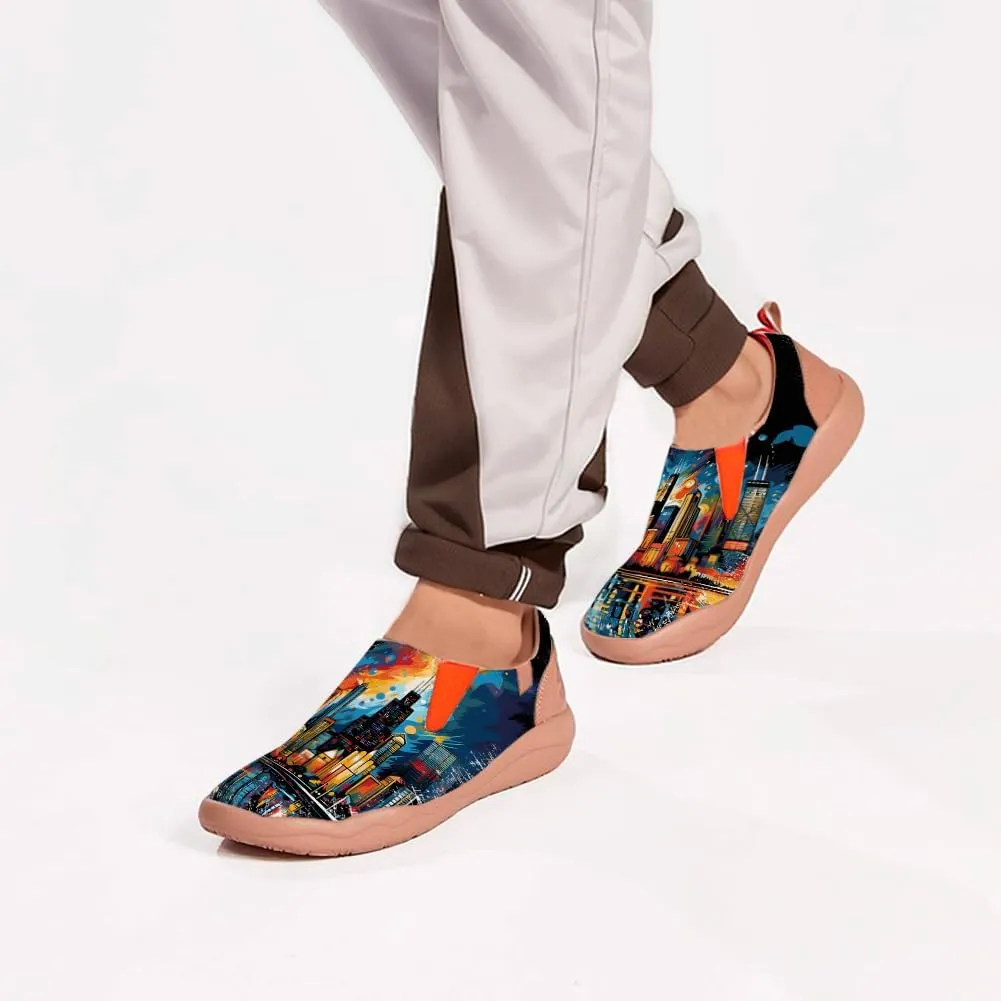 Men's Walking Travel Shoes Art Painted Slip On Loafers Lightweight Comfort Casual Sneakers