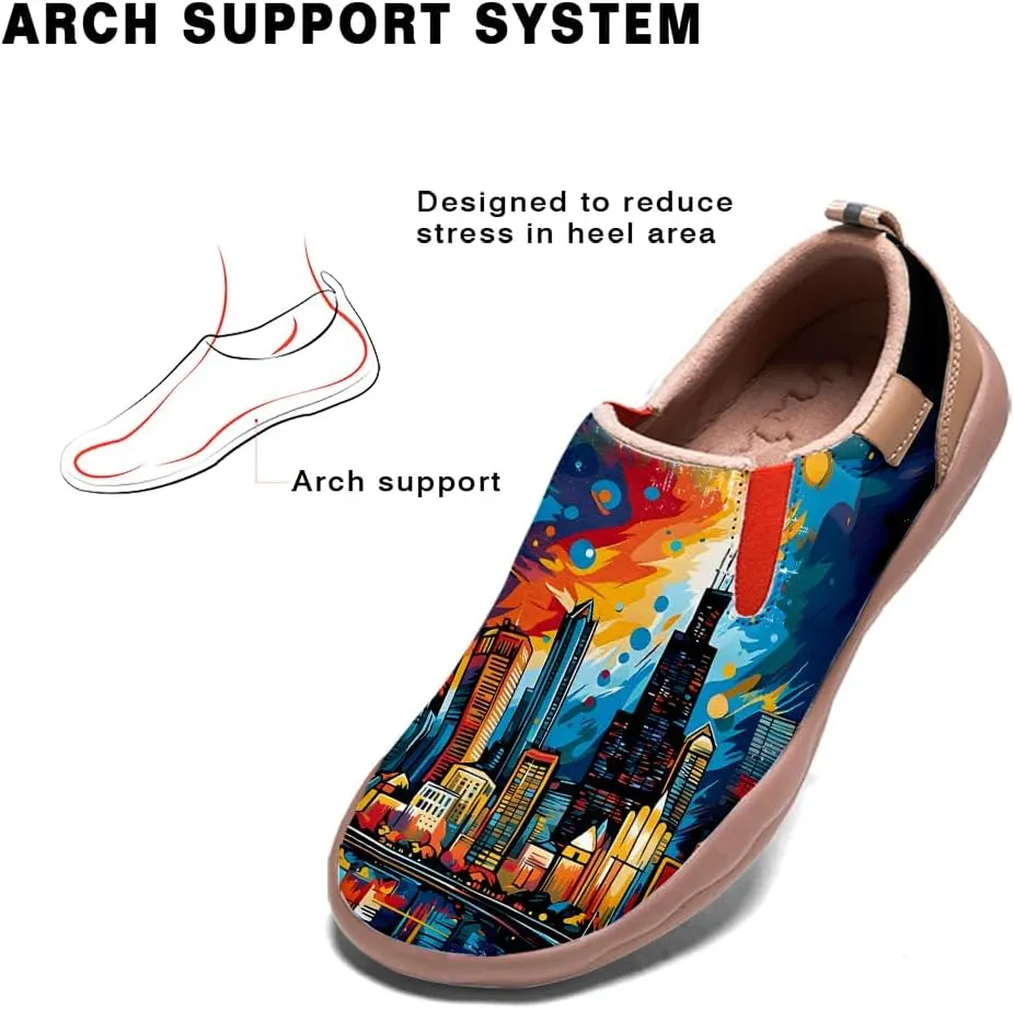 Men's Walking Travel Shoes Art Painted Slip On Loafers Lightweight Comfort Casual Sneakers