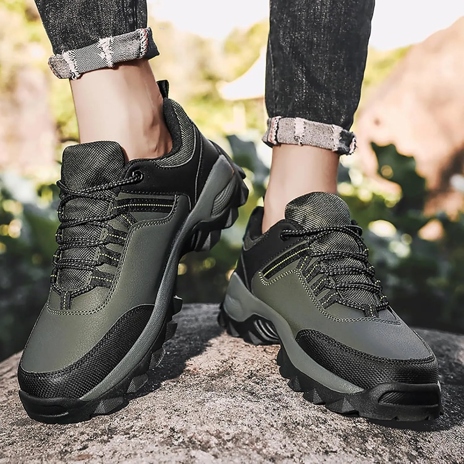 Running Shoes for Men Slip on Hiking Shoes Comfortable Cushioning Sneakers with Arch Support Tennis Shoes Casual Walking Shoes Fall Winter House Work Athletic Workout