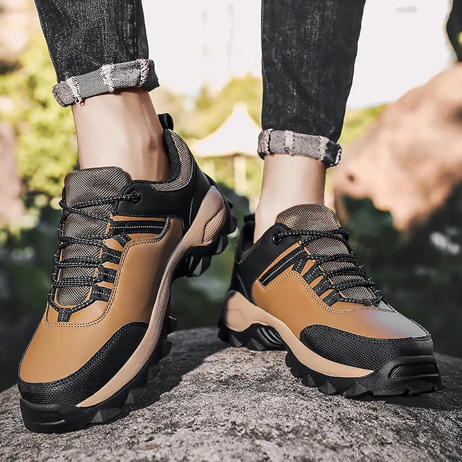 Running Shoes for Men Slip on Hiking Shoes Comfortable Cushioning Sneakers with Arch Support Tennis Shoes Casual Walking Shoes Fall Winter House Work Athletic Workout