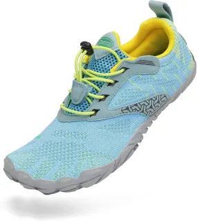 SAGUARO Womens Outdoor Minimalist Barefoot Trail Running Shoe Gym Zero Drop Walking Beach Surf Kayak Lightweight Wide Toe Sports Water Shoe Sky Blue,11 Women/9 Men