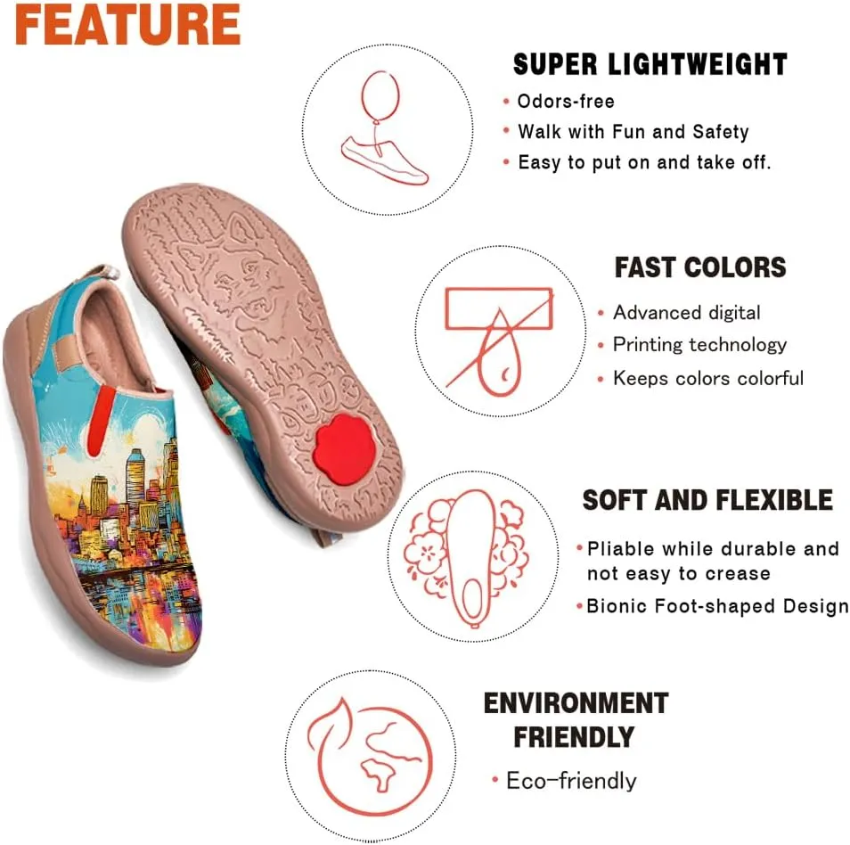 Slip On Loafers for Men Lightweight Cozy Casual Shoes Art Painted Walking Travel Sneakers
