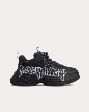Triple S DIY Metal Artwork Printed Cowskin Black / White Low Top Sneakers