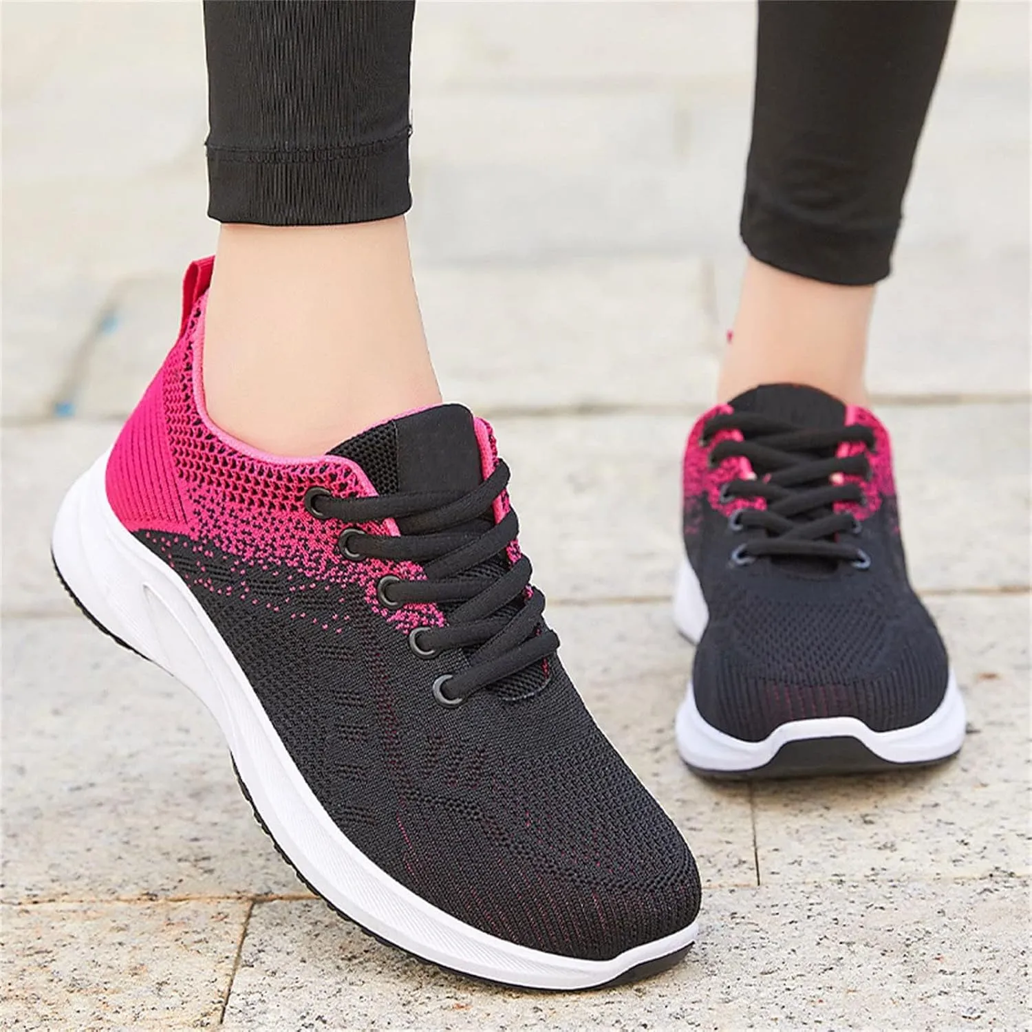 Women's Air Cushion Running Shoes Lightweight Tennis Walking Shoes Mesh Breathable Gym Work Fashion Sneakers Wide Width Toe Box Shoe Arch Support Walking Shoe Plantar Fasciitis Tennis Sneakers