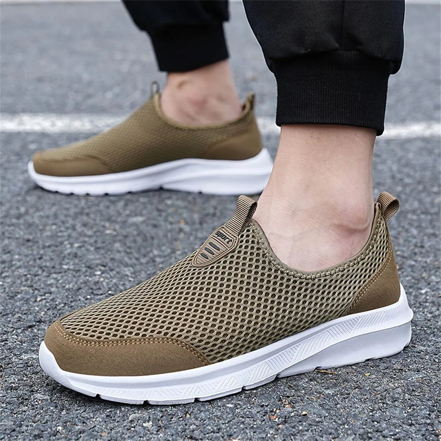 Womens Slip on Walking Shoes Comfort Lightweight Running Shoes for Men Loafers Dressy Casual Shoes Dress Sneakers Brown Tennis Shoe White Loafers