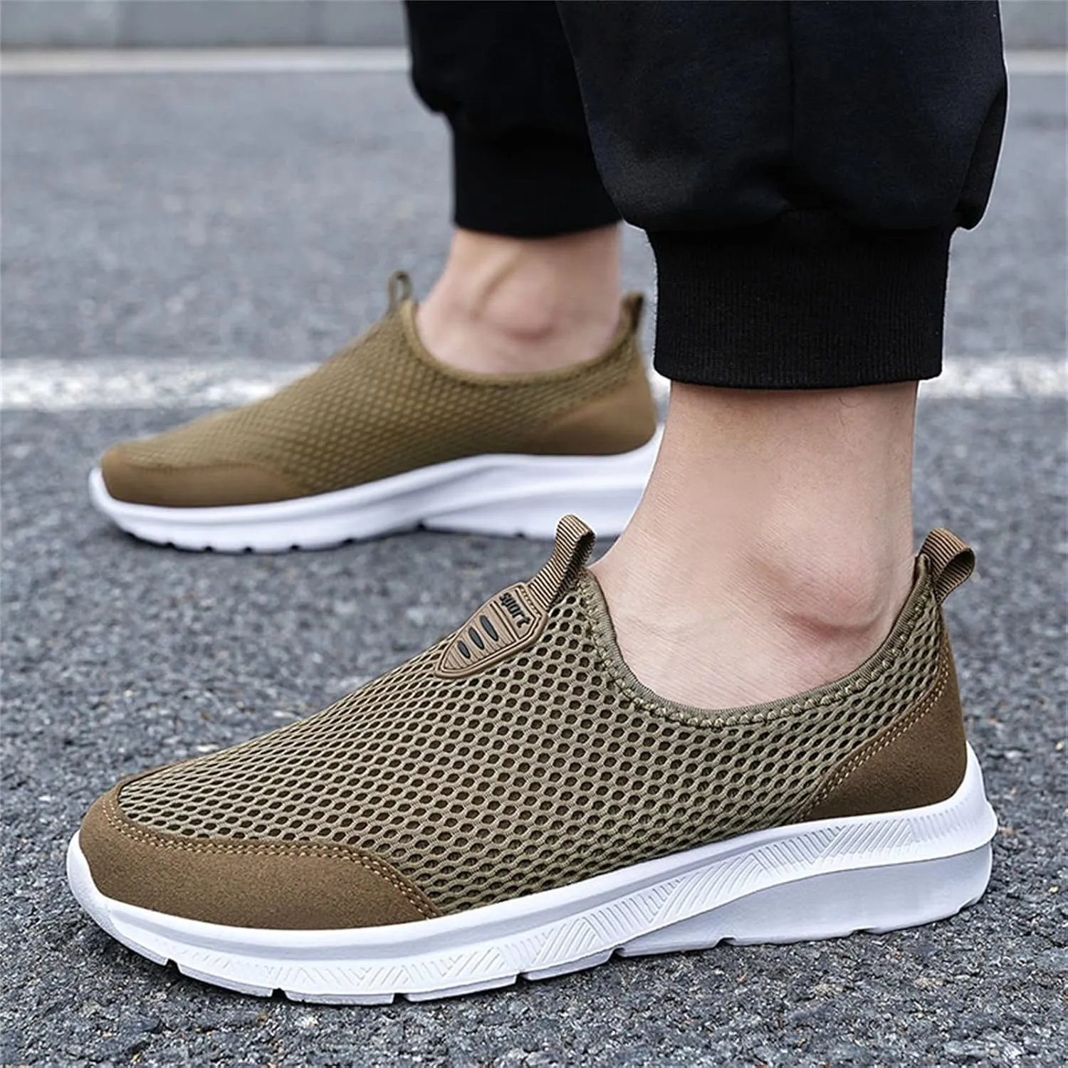 Womens Slip on Walking Shoes Comfort Lightweight Running Shoes for Men Loafers Dressy Casual Shoes Dress Sneakers Brown Tennis Shoe White Loafers