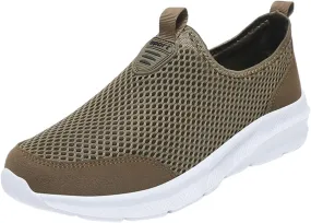 Womens Slip on Walking Shoes Comfort Lightweight Running Shoes for Men Loafers Dressy Casual Shoes Dress Sneakers Brown Tennis Shoe White Loafers