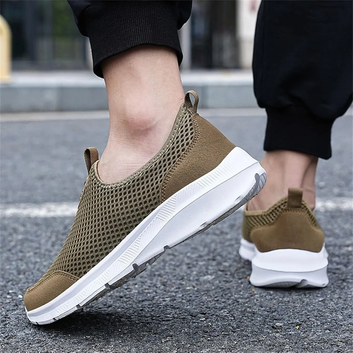 Womens Slip on Walking Shoes Comfort Lightweight Running Shoes for Men Loafers Dressy Casual Shoes Dress Sneakers Brown Tennis Shoe White Loafers