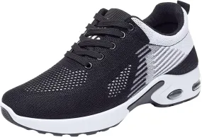Womens Sneakers Air Cushion Running Shoes Mens Lightweight Tennis Walking Shoes Mesh Breathable Gym Work Fashion Sneakers Training Comfortable Walking Shoe Non Slip Workout Casual Sport Shoe
